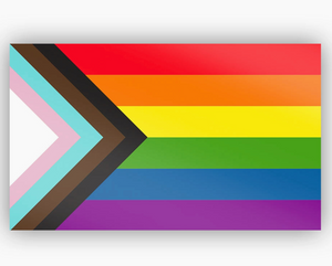 Progress Pride Flag Sticker - 3" x 1.8"